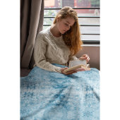 Couverture Polaire Motif bleu et blanc