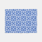 Couverture Polaire Motif bleu et blanc de bloc de plage de coquillage (Devant (Horizontal))