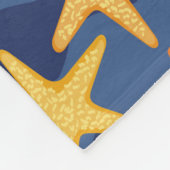 Couverture Polaire Motif bleu et orange de coquillage (Coin)