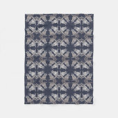 Couverture Polaire motif bleu floral de style baroque (Devant)