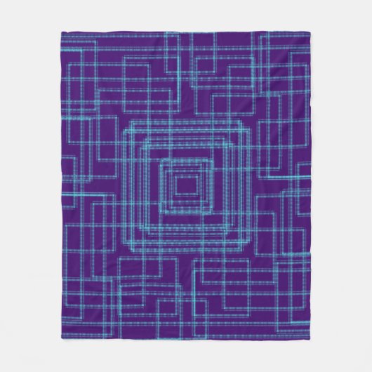 Couverture Polaire Motif bleu géométrique (Devant)