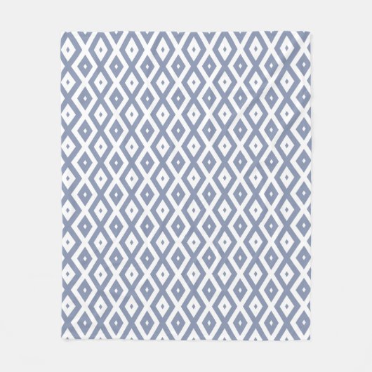 Couverture Polaire Motif bleu gris et blanc (Devant)