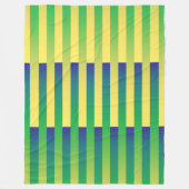Couverture Polaire Motif bleu jaune vert rayé (Devant)