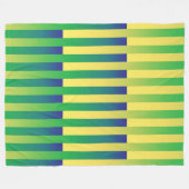 Couverture Polaire Motif bleu jaune vert rayé (Devant (Horizontal))