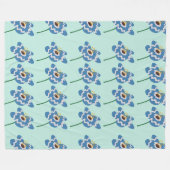 Couverture Polaire Motif bleu ondulé (Devant (Horizontal))