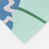 Couverture Polaire Motif bleu ondulé (Coin)