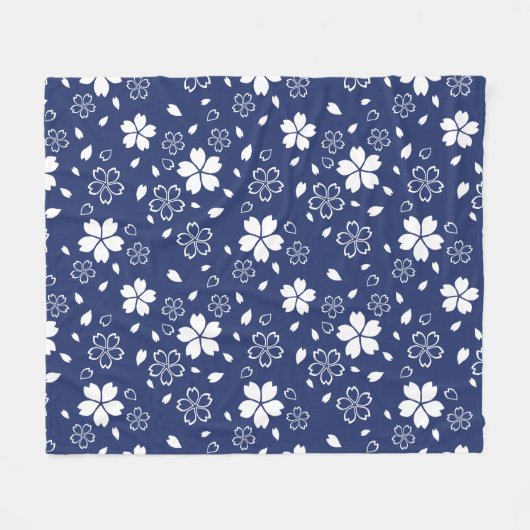 Couverture Polaire Motif Blue Sakura (Devant (Horizontal))