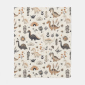 Couverture Polaire Motif Boho Jungle Dinosaur (Devant)