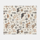 Couverture Polaire Motif Boho Jungle Dinosaur (Devant (Horizontal))