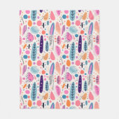 Couverture Polaire Motif botanique Abstrait Pastel BOHO Chic (Devant)
