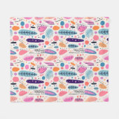 Couverture Polaire Motif botanique Abstrait Pastel BOHO Chic (Devant (Horizontal))