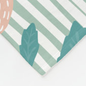 Couverture Polaire Motif botanique adorable en bleu et rose (Coin)