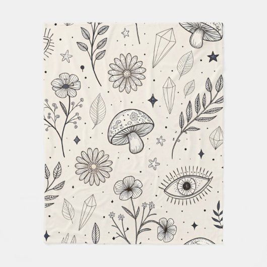 Couverture Polaire Motif botanique céleste (3) (Devant)