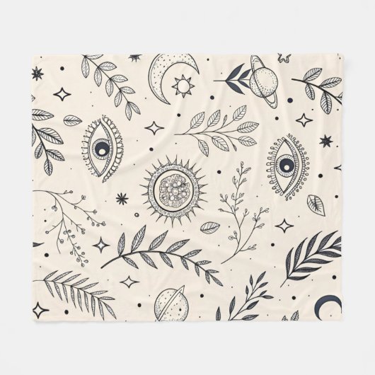 Couverture Polaire Motif botanique céleste (5) (Devant (Horizontal))
