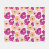 Couverture Polaire Motif botanique d'aquarelle (Devant (Horizontal))
