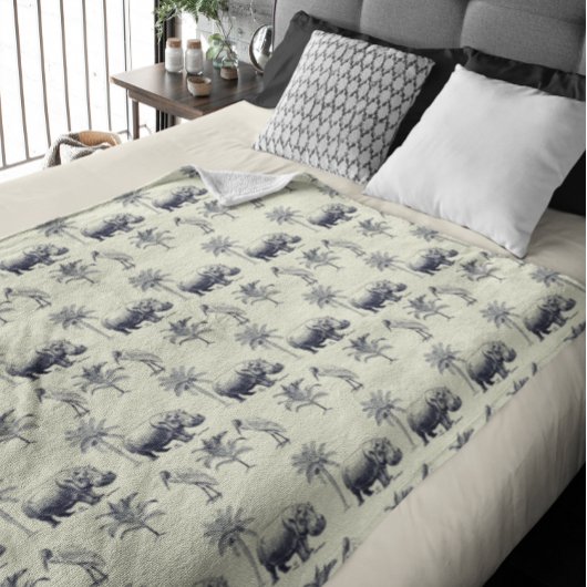 Couverture Polaire Motif botanique du Nil