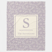 Couverture Polaire Motif botanique rustique élégant Lilac Monogrammé (Devant)