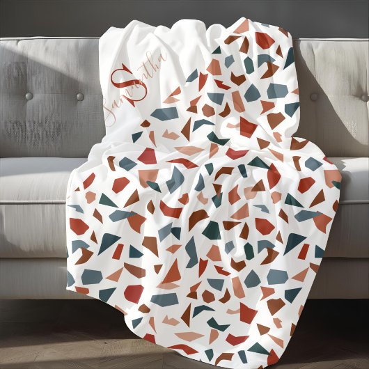 Couverture Polaire Motif Brown Élégant Monogrammé