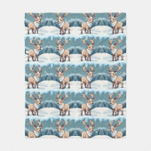 Couverture Polaire Motif Brown Elk (Devant)