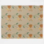 Couverture Polaire motif Brown orange floral (Devant (Horizontal))