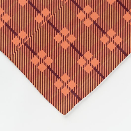 Couverture Polaire Motif Brown rouge complexe (Coin)