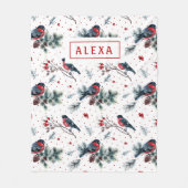 Couverture Polaire Motif bullfinch & holly (Devant)