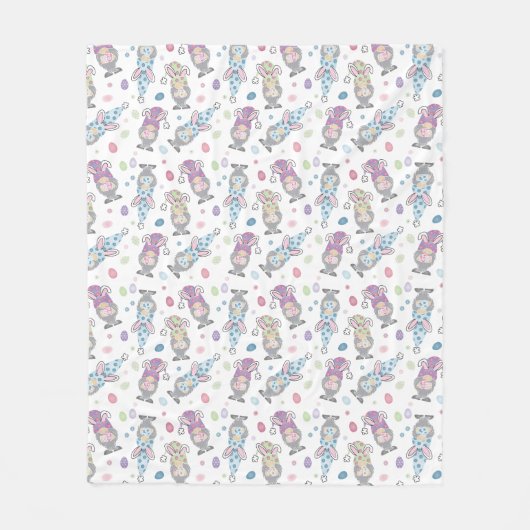 Couverture Polaire Motif Bunny Gnome de Pâques (Devant)