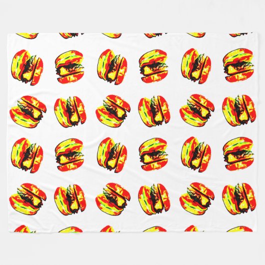 Couverture Polaire Motif Burger (Devant (Horizontal))