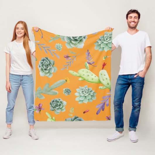 Couverture Polaire Motif Cactus 11 (En situation)