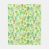 Couverture Polaire Motif Cactus aquarelle (Devant)