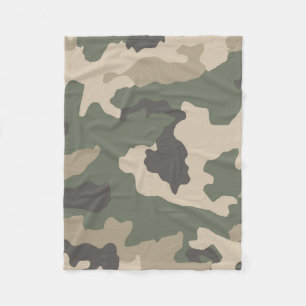 Couverture Polaire Motif Camo Vert