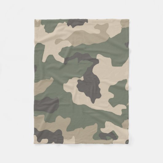 Couverture Polaire Motif Camo Vert (Devant)