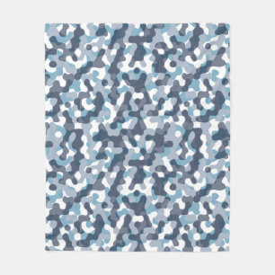 Couverture Polaire Motif camouflage Camo bleu dans les tons marine