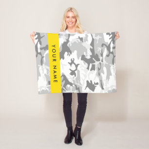 Couverture Polaire Motif camouflage gris neige hivernale Personnalise