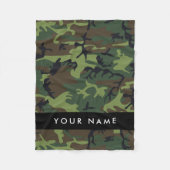 Couverture Polaire Motif Camouflage Vert, Votre nom, Personnaliser (Devant)