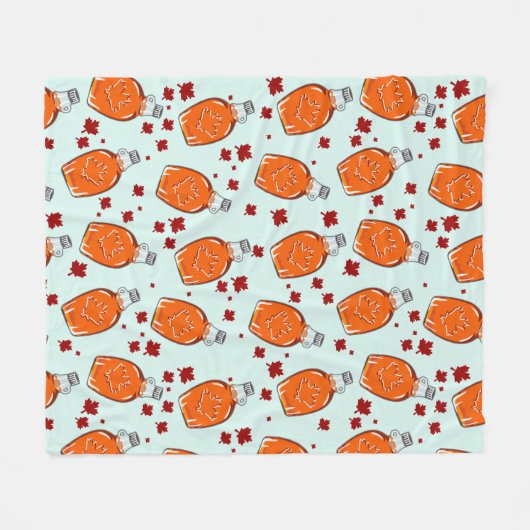 Couverture Polaire Motif canadien de sirop d'érable (Devant (Horizontal))