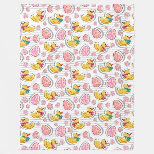 Couverture Polaire Motif Canard Et Oeufs De Pâques (Devant)
