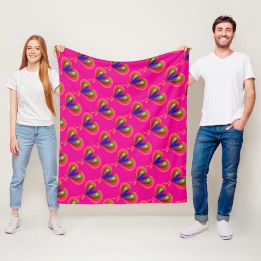 Couverture Polaire Motif cardiaque (En situation)