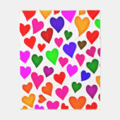 Couverture Polaire Motif cardiaque multicouleur dynamique (Devant)