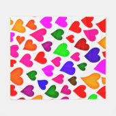 Couverture Polaire Motif cardiaque multicouleur dynamique (Devant (Horizontal))