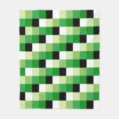 Couverture Polaire Motif carré vert et blanc (Devant)