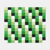 Couverture Polaire Motif carré vert et blanc (Devant (Horizontal))