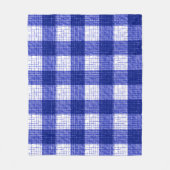 Couverture Polaire Motif carreaux à carreaux gras bleu et blanc (Devant)