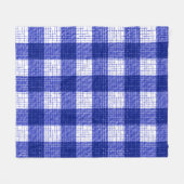 Couverture Polaire Motif carreaux à carreaux gras bleu et blanc (Devant (Horizontal))