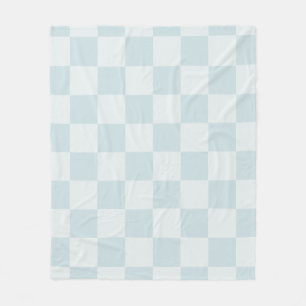 Couverture Polaire Motif carreaux bleu et gris simpliste