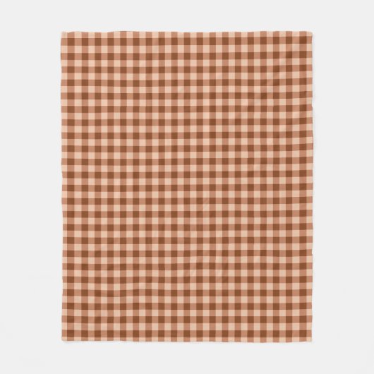 Couverture Polaire Motif carreaux marron Gingham rustique simple (Devant)