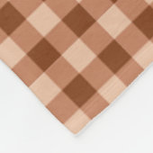 Couverture Polaire Motif carreaux marron Gingham rustique simple (Coin)