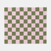 Couverture Polaire Motif carreaux rose simple et vert olive (Devant (Horizontal))