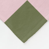 Couverture Polaire Motif carreaux rose simple et vert olive (Coin)