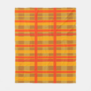Couverture Polaire Motif carreaux rouge orange rétro